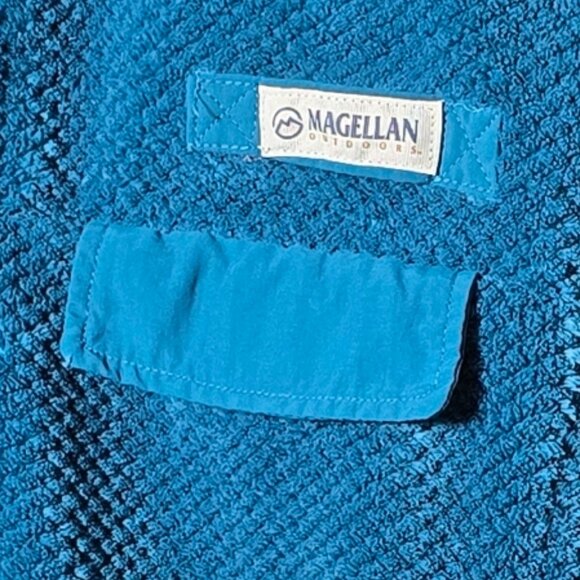 Magellan Outdoors Pullover Men's 1X Teal Fleece Quarter Zip Jacket Fishing - Picture 3 of 11